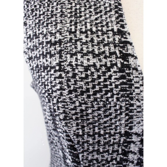 Alexia Admor Black White Glen Houndstooth Plaid Pencil Sheath Dress Sz 6 V Neck - Picture 5 of 6